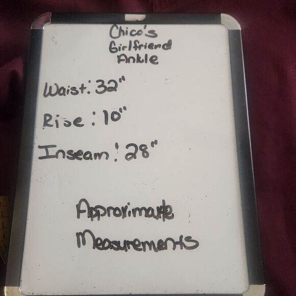 Chico's Girlfriend Ankle Pants Women's 6R Maroon Cotton Stretch Straight Leg - Picture 8 of 8